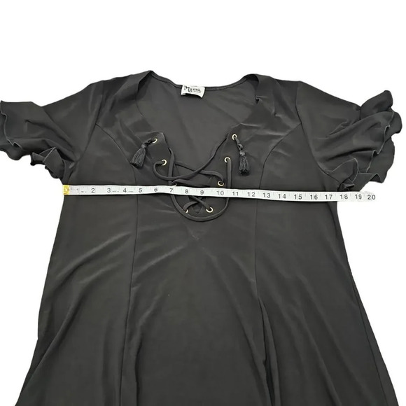 NWOT SHOW ME YOUR MUMU Matilda Mini Dress Black Lace Up Size Medium - Picture 8 of 11